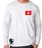 Camiseta manga longa Infantil ou Adulto Suíça europa - Foto 2