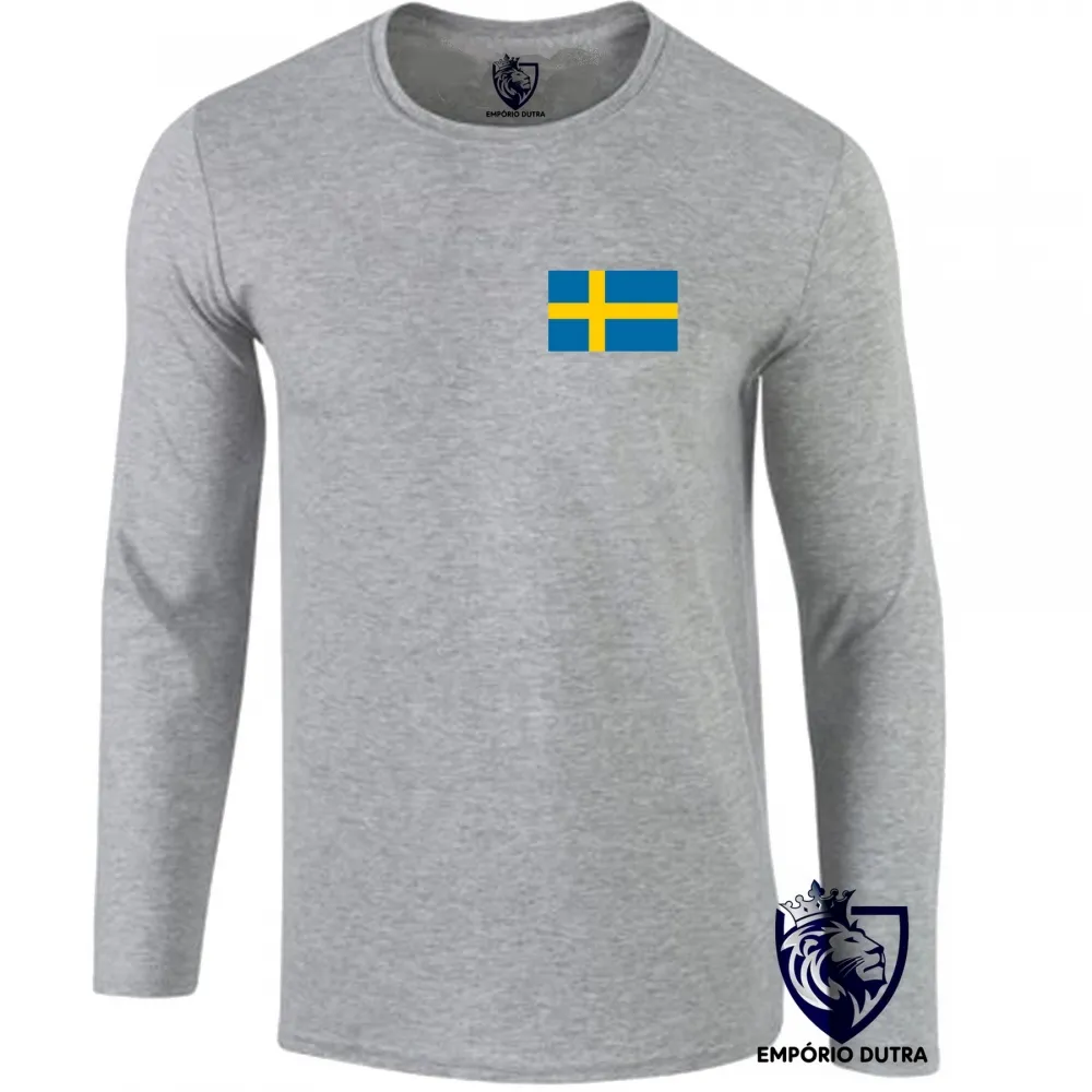 Camiseta manga longa Infantil ou Adulto Suécia europa