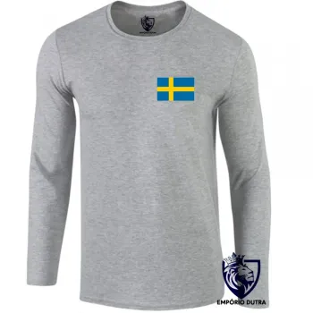 Camiseta manga longa Infantil ou Adulto Suécia europa