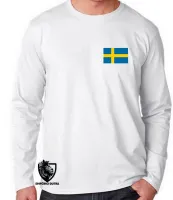 Camiseta manga longa Infantil ou Adulto Suécia europa - Foto 2