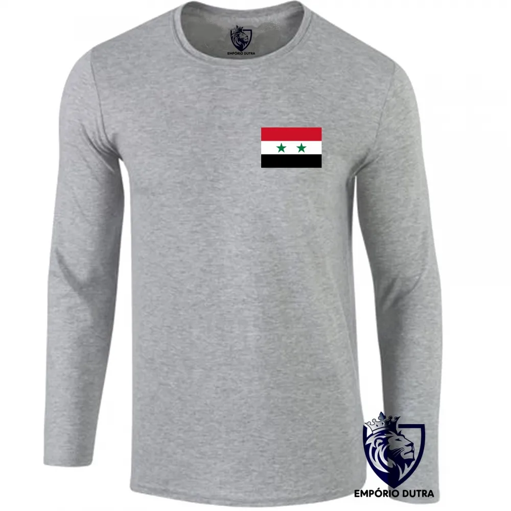 Camiseta manga longa Infantil ou Adulto siria República Árabe