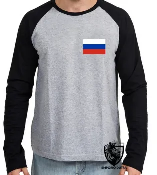 Camiseta manga longa Infantil ou Adulto Russia russo - Foto 2