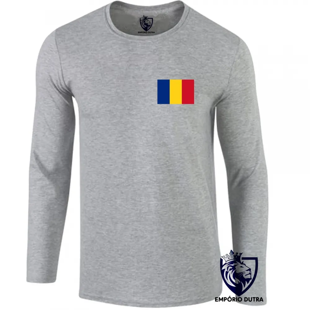 Camiseta manga longa Infantil ou Adulto Romênia Imagem