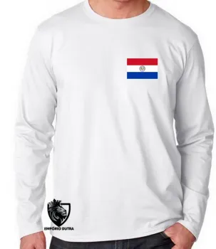 Camiseta manga longa Infantil ou Adulto Paraguai america - Foto 2
