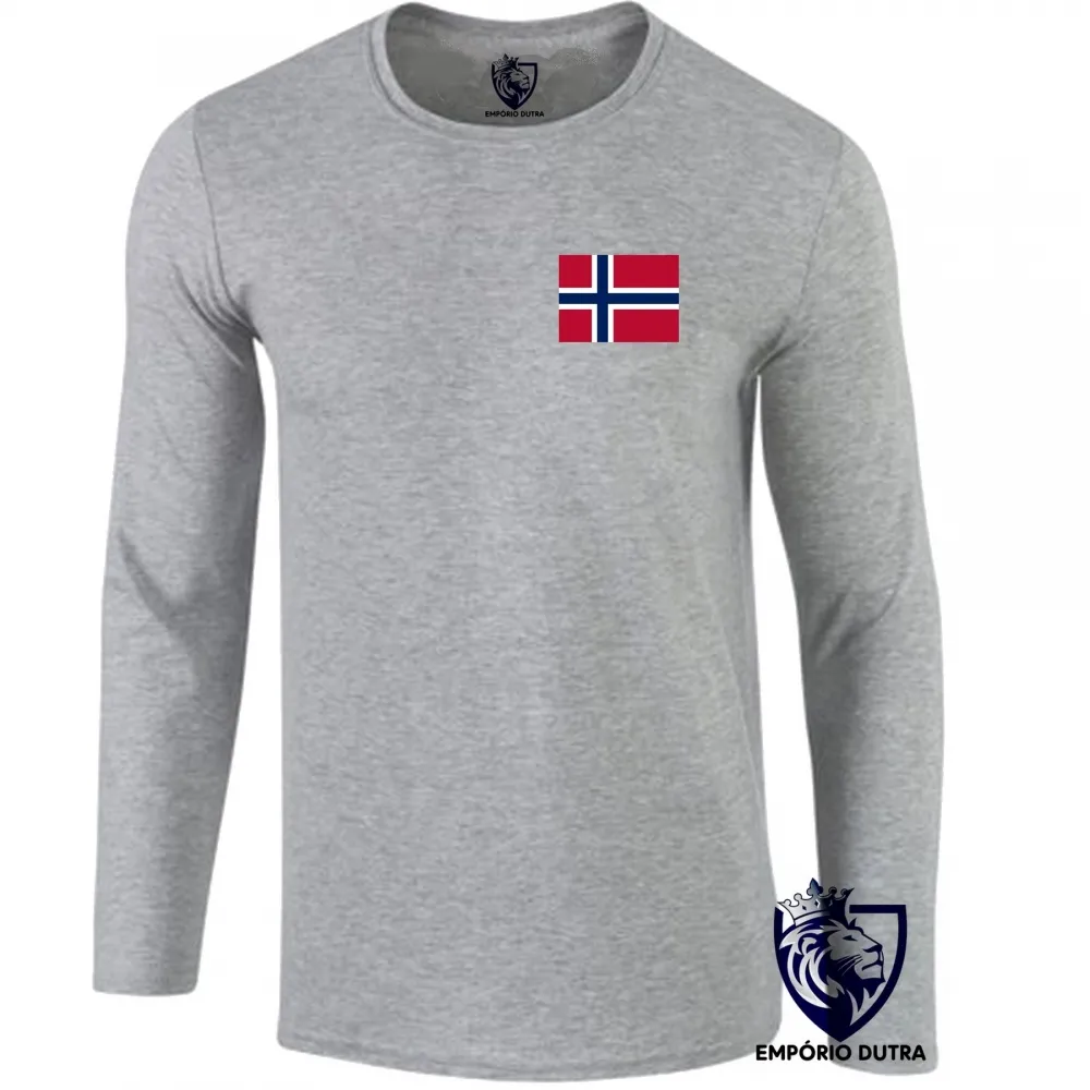 Camiseta manga longa Infantil ou Adulto Noruega escandinavo