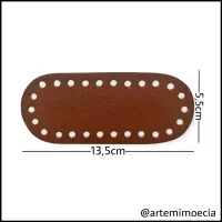 FUNDO DE COURO PARA CROCHÊ - OVAL 5,5x13,5cm  - Foto 2