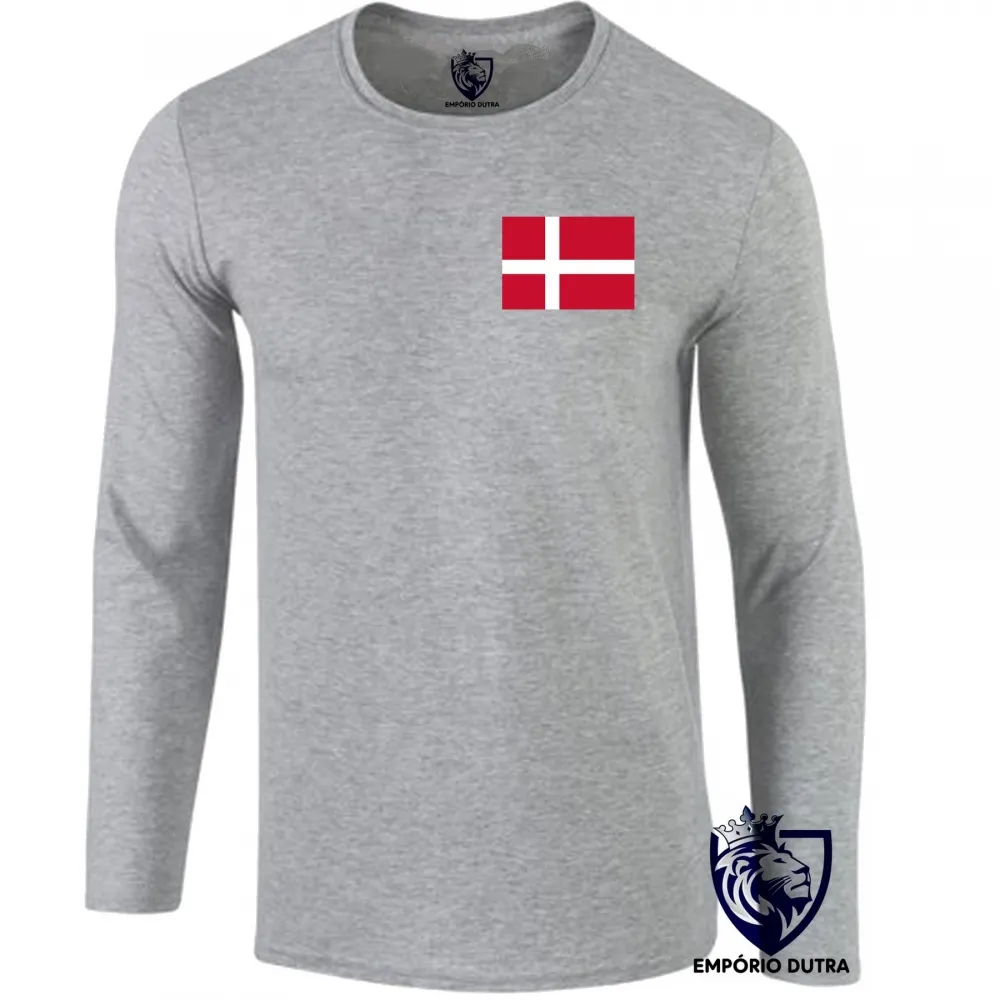 Camiseta manga longa Infantil ou Adulto Dinamarca europa Imagem