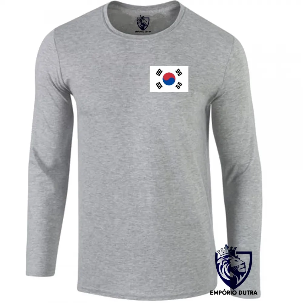 Camiseta manga longa Infantil ou Adulto Coreia do sul asia Imagem