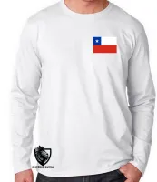 Camiseta manga longa Infantil ou Adulto Chile america latina - Foto 2