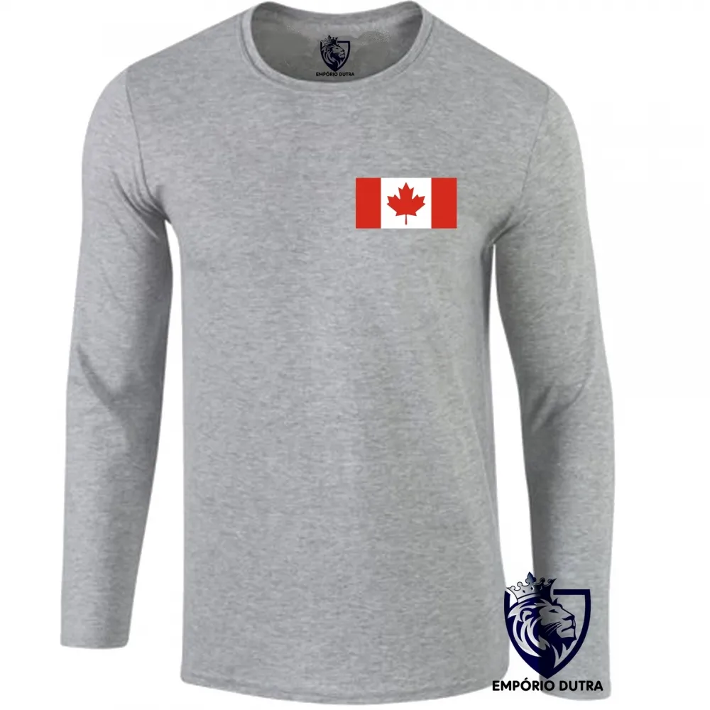 Camiseta manga longa Infantil ou Adulto Canadá america norte Imagem