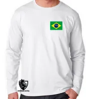 Camiseta manga longa Infantil ou Adulto brasil brasileiro - Foto 2