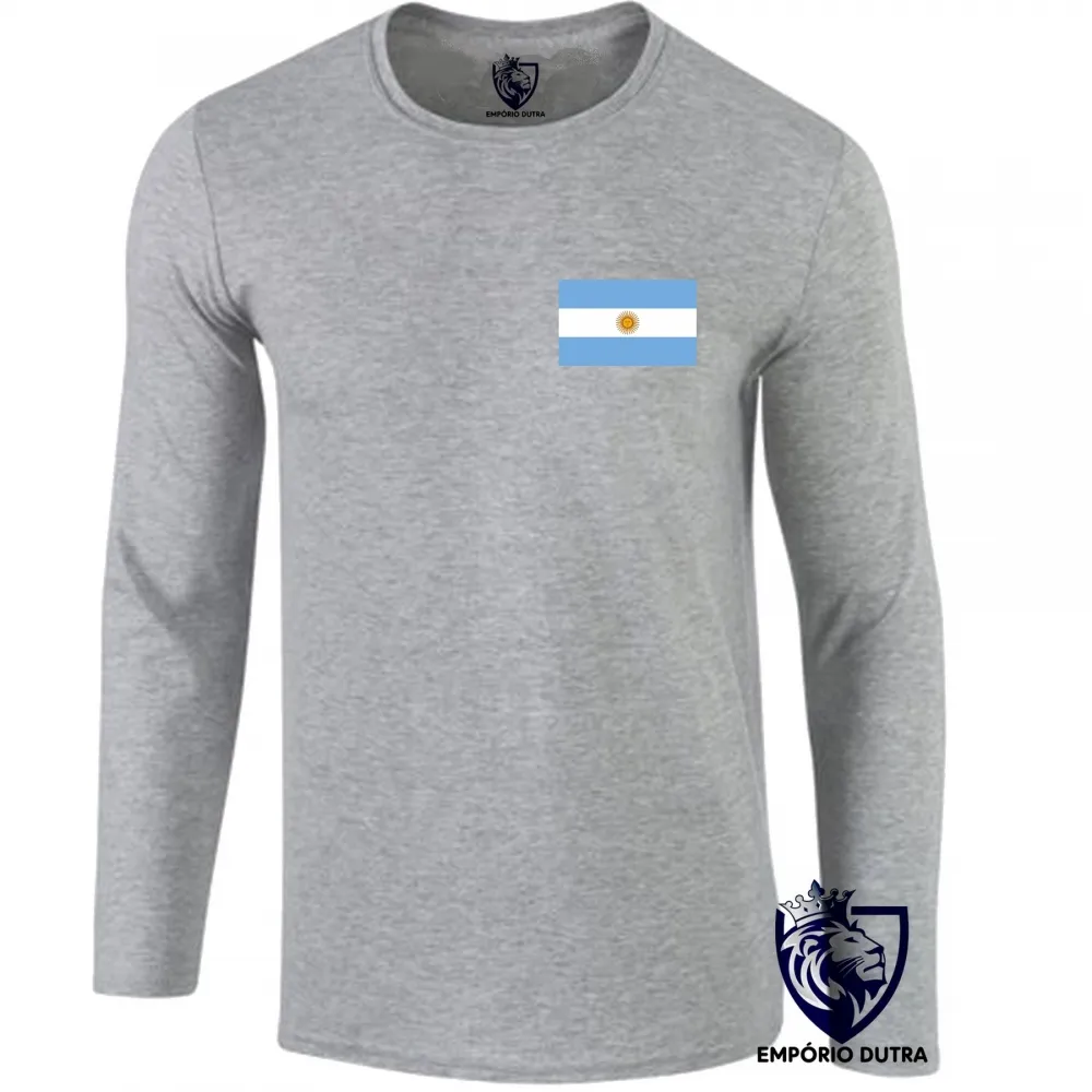 Camiseta manga longa Infantil ou Adulto Argentina america do sul