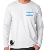 Camiseta manga longa Infantil ou Adulto Argentina america do sul - Foto 2