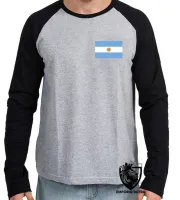 Camiseta manga longa Infantil ou Adulto Argentina america do sul - Foto 3