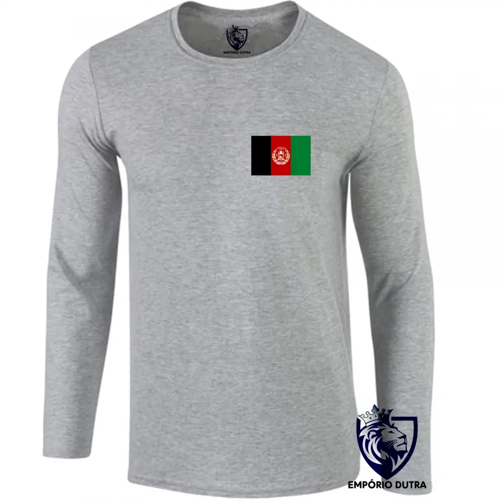 Camiseta manga longa Infantil ou Adulto afeganistão