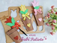 G1.622  Gabarito de Moldes  em MDF  Ponteiras Tulipas no Vasinho