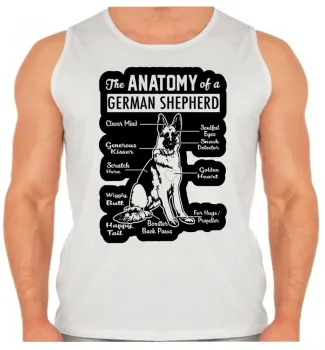 Camiseta Regata adulto ou infantil Anatomia Pastor Alemão German Sheperd - Foto 2