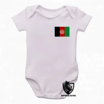 Body Bebê Infantil bandeira Afeganistão - Foto 2