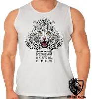 Camiseta Regata adulto ou infantil Animais onça pintada tigre leão - Foto 2