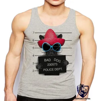 Camiseta Regata adulto ou infantil Bad Dog cachorro cão Police Dept