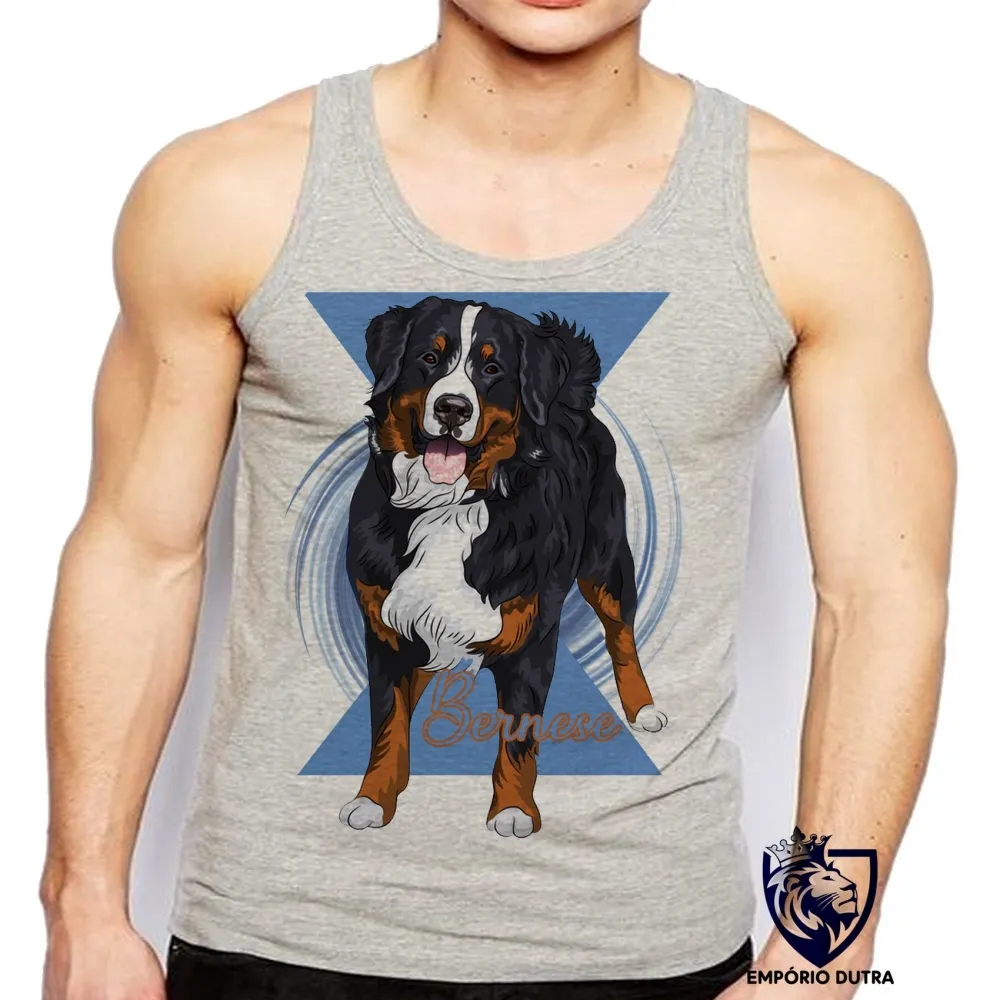 Camiseta Regata adulto ou infantil Bernese cachorro dog cão