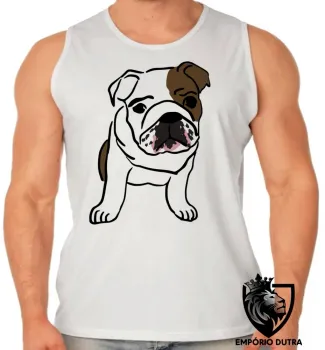 Camiseta Regata adulto ou infantil cachorro cão dog bulldog Buldogue - Foto 2