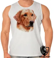 Camiseta Regata adulto ou infantil cachorro cão dog golden retriever labrador caramelo - Foto 2
