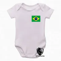 Body Bebê Infantil bandeira brasil brasileiro - Foto 2