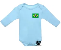 Body Bebê Infantil bandeira brasil brasileiro - Foto 3
