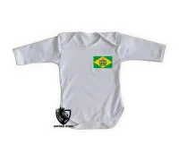 Body Bebê Infantil bandeira Brasil imperial monarquia - Foto 2