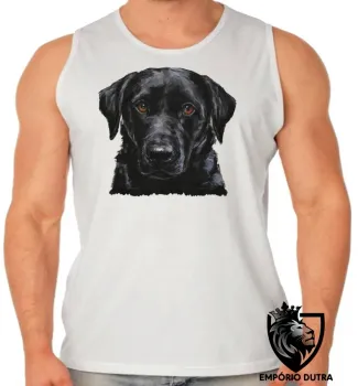 Camiseta Regata adulto ou infantil cachorro cão dog labrador preto black - Foto 2