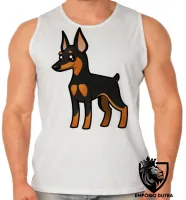 Camiseta Regata adulto ou infantil cachorro cão dog pinscher raça canina - Foto 2