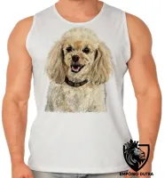 Camiseta Regata adulto ou infantil cachorro cão dog poodle raça canina - Foto 2