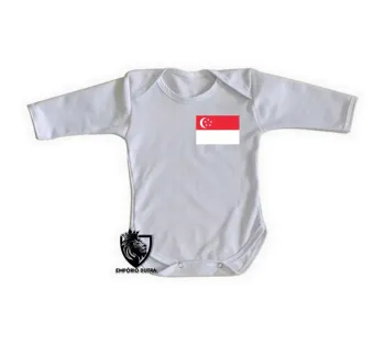 Body Bebê Infantil bandeira Cingapura Singapura - Foto 2