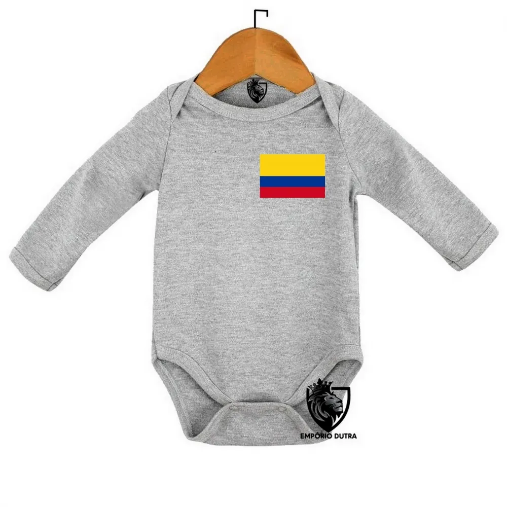 Body Bebê Infantil bandeira Colômbia america latina