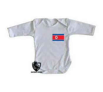 Body Bebê Infantil bandeira Coreia do Norte - Foto 2