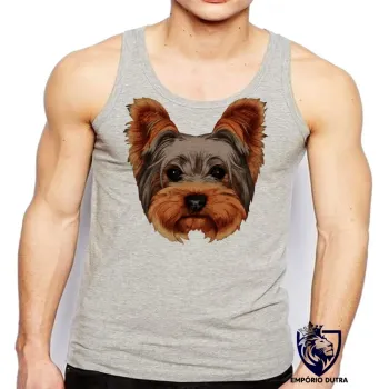 Camiseta Regata adulto ou infantil cachorro cão dog Yorkshire carinha york