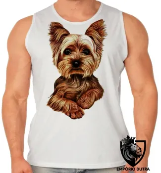 Camiseta Regata adulto ou infantil cachorro cão dog Yorkshire fofo raça - Foto 2
