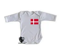 Body Bebê Infantil bandeira Dinamarca europa - Foto 2