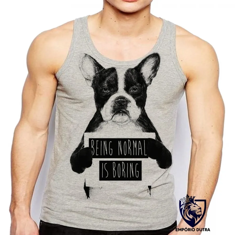 Camiseta Regata adulto ou infantil Cusco being cachorro is boring