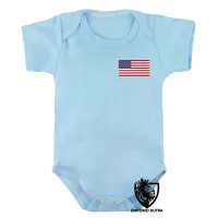 Body Bebê Infantil bandeira Estados unidos america - Foto 3