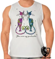 Camiseta Regata adulto ou infantil Gatos you are my soulmate cat - Foto 2