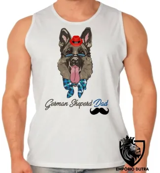 Camiseta Regata adulto ou infantil German Sheperd Dad pastor alemão - Foto 2