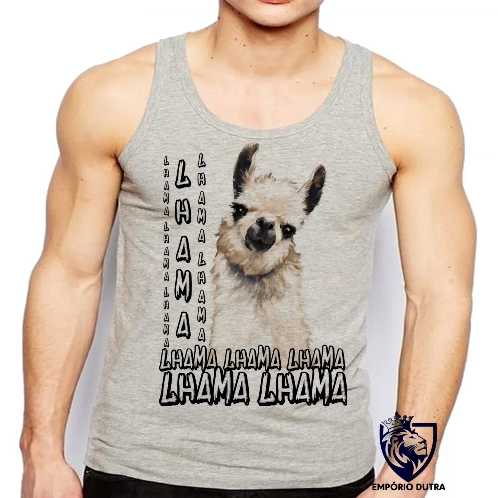 Camiseta Regata adulto ou infantil lhama animal america latina
