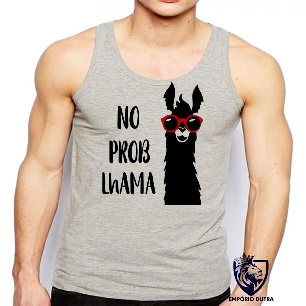 Camiseta Regata adulto ou infantil No problhama lhama problema