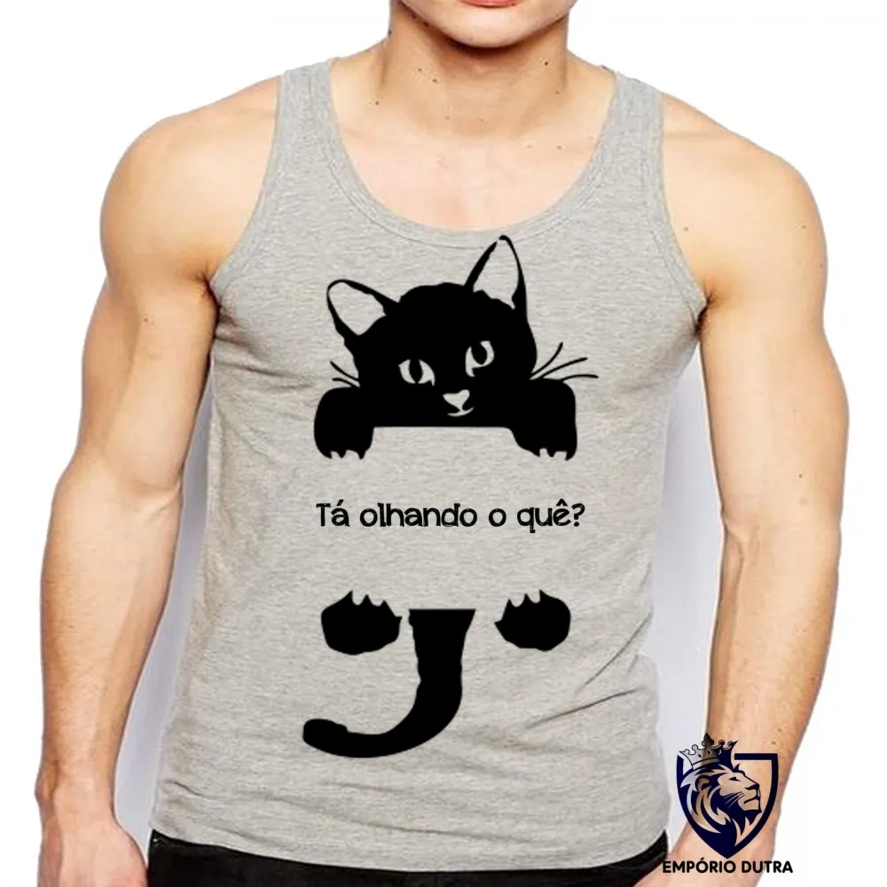 Camiseta Regata adulto ou infantil Tá olhando o quê