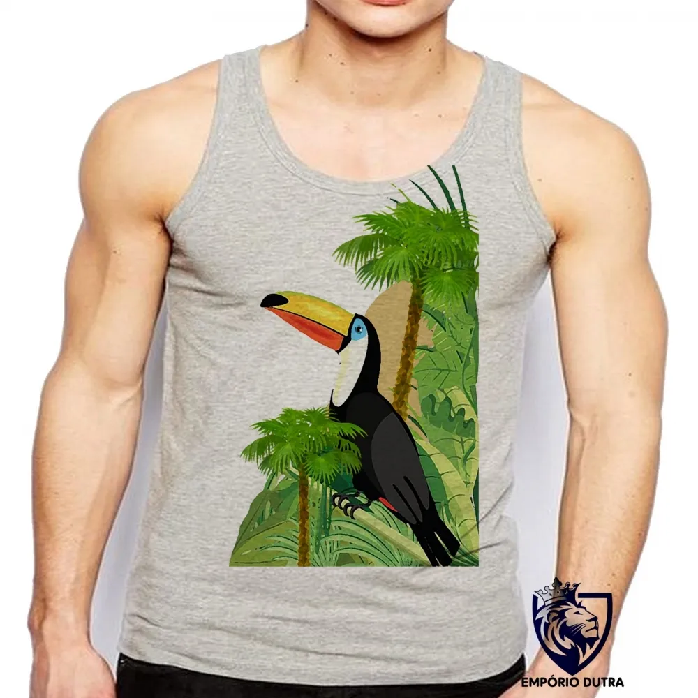 Camiseta Regata adulto ou infantil tucano passaro