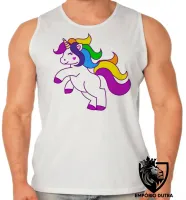 Camiseta Regata adulto ou infantil unicornio cavalo colorido mitologia - Foto 2