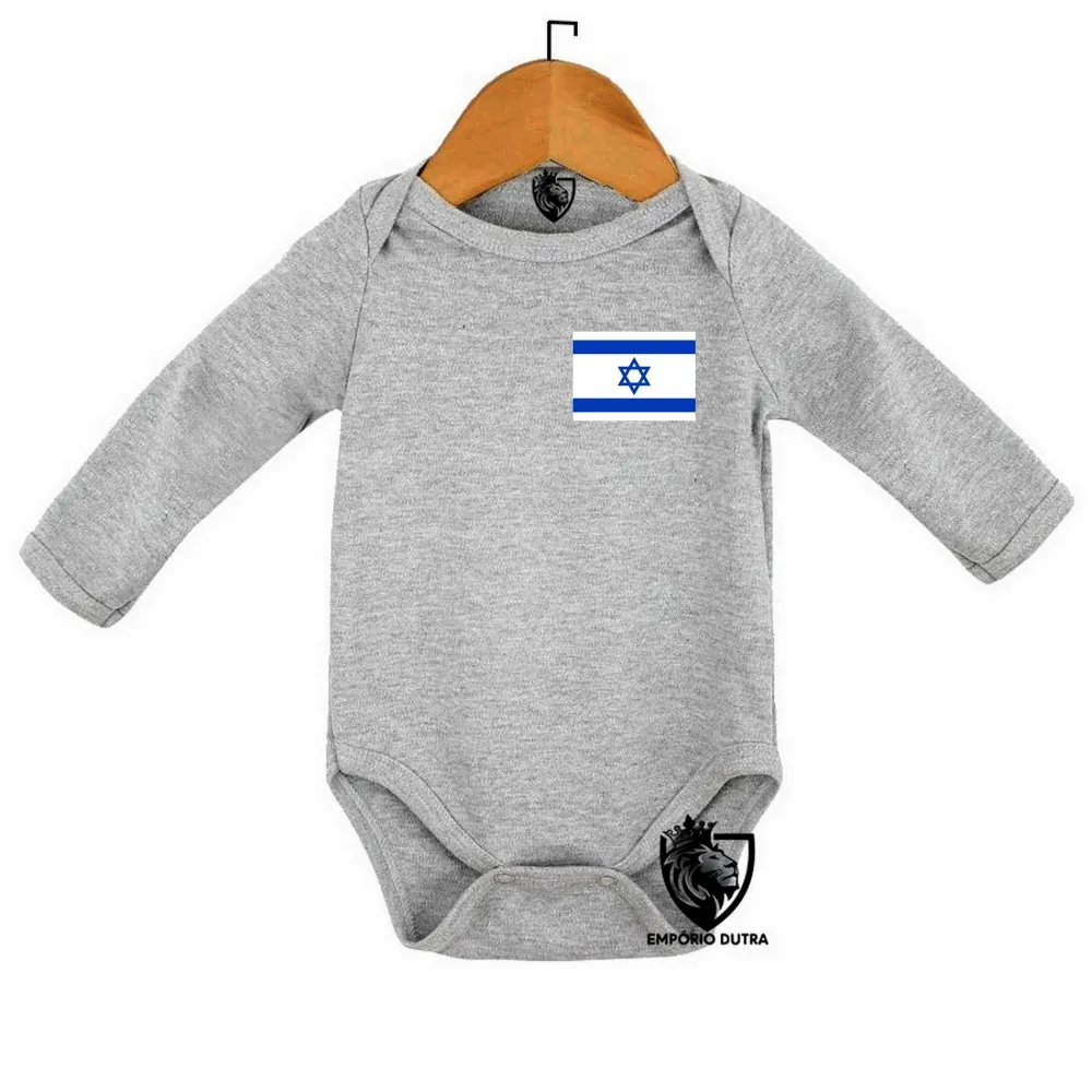 Body Bebê Infantil bandeira Israel Oriente Médio