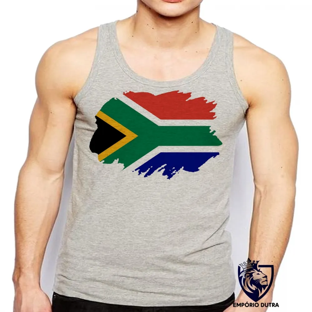 Camiseta Regata adulto ou infantil bandeira Africa do sul